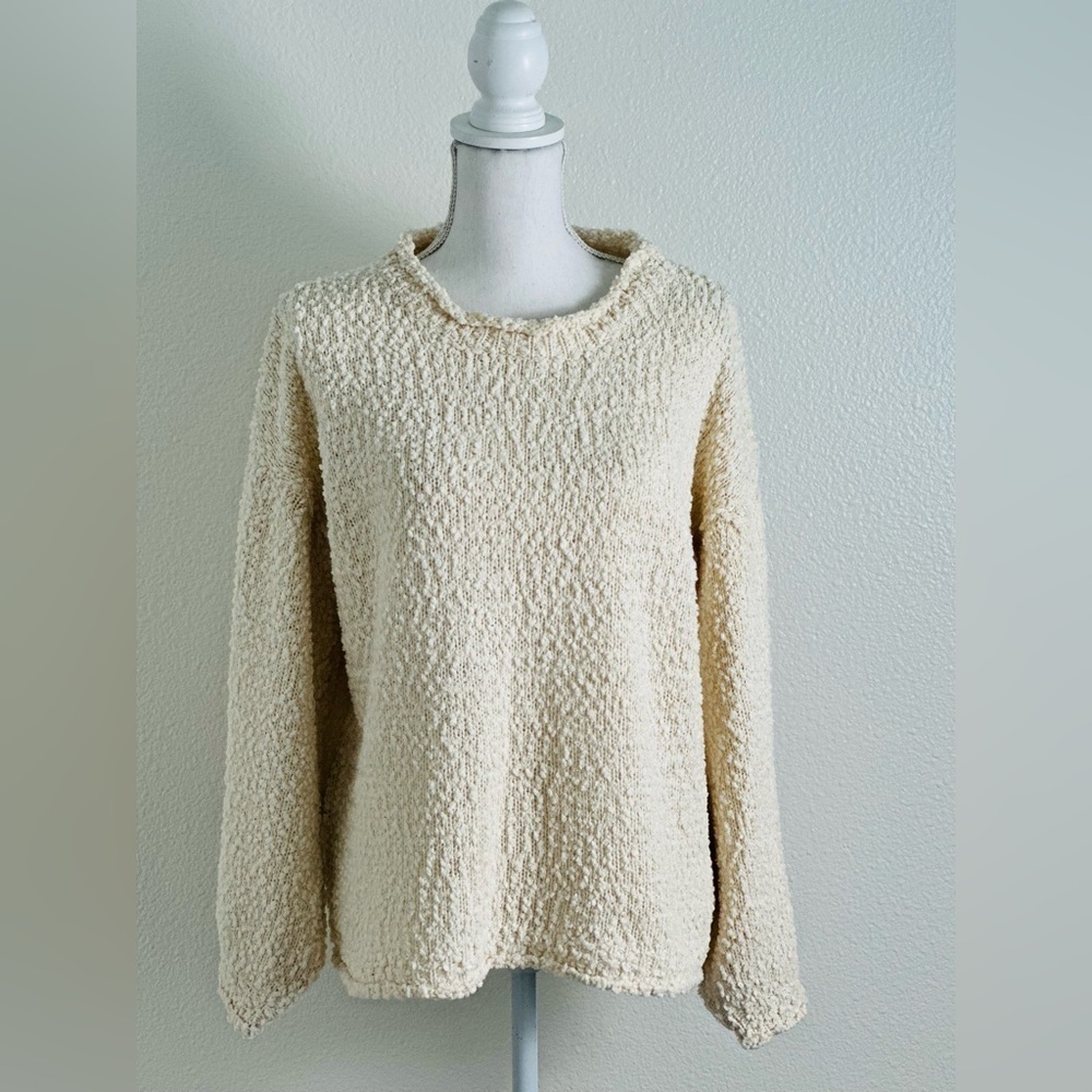 Pol Pullover Oversized Cream Knit Sweater Size Small